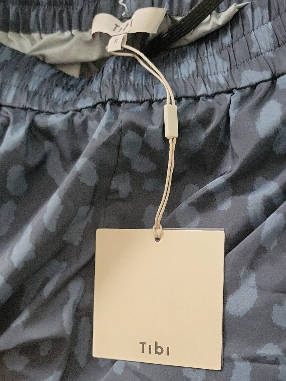 Tibi Recycled Sporty Nylon Cheetah WIde Leg Pull-On Pant - Navy Fog - S - NWT - Picture 5 of 12